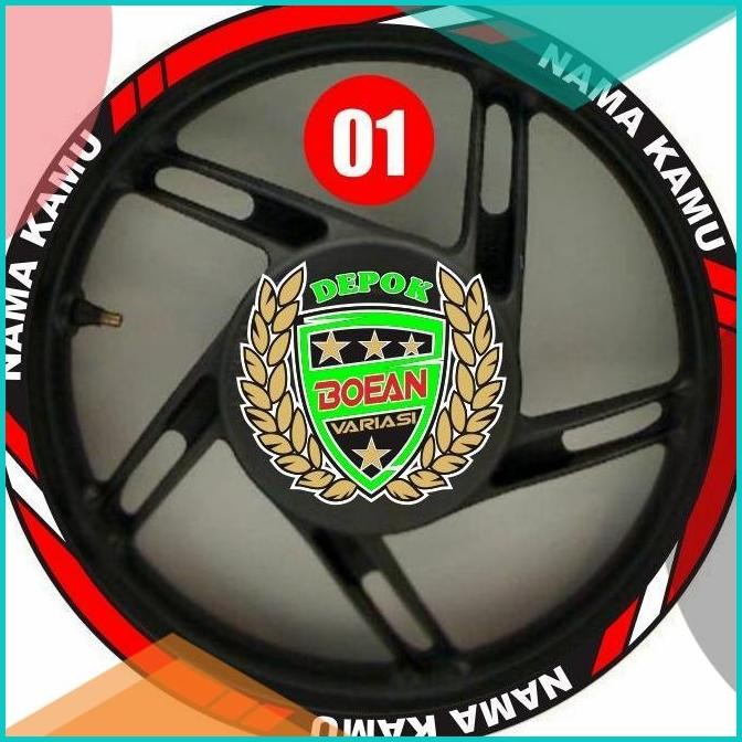 Sticker Lis Velg Motor Custom Nama Lis velg Nmax PCX AEROK VARIO DLL 0