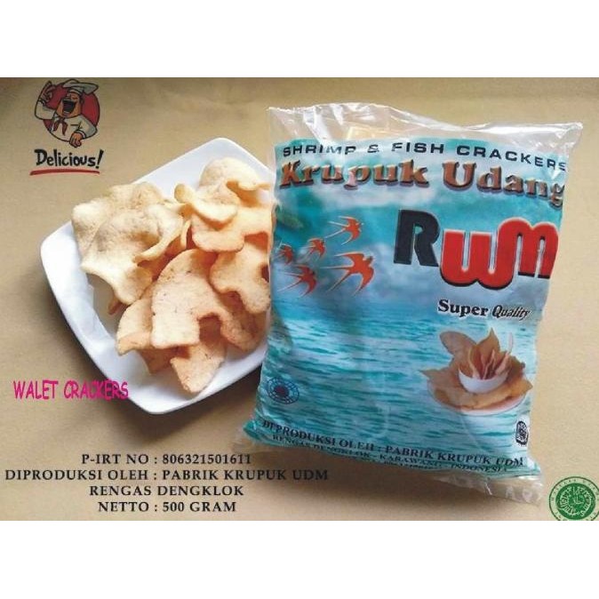 

STOK TERBATAS Kerupuk Krupuk asli Udang RWM Khas Rengasdengklok-Karawang 500gram