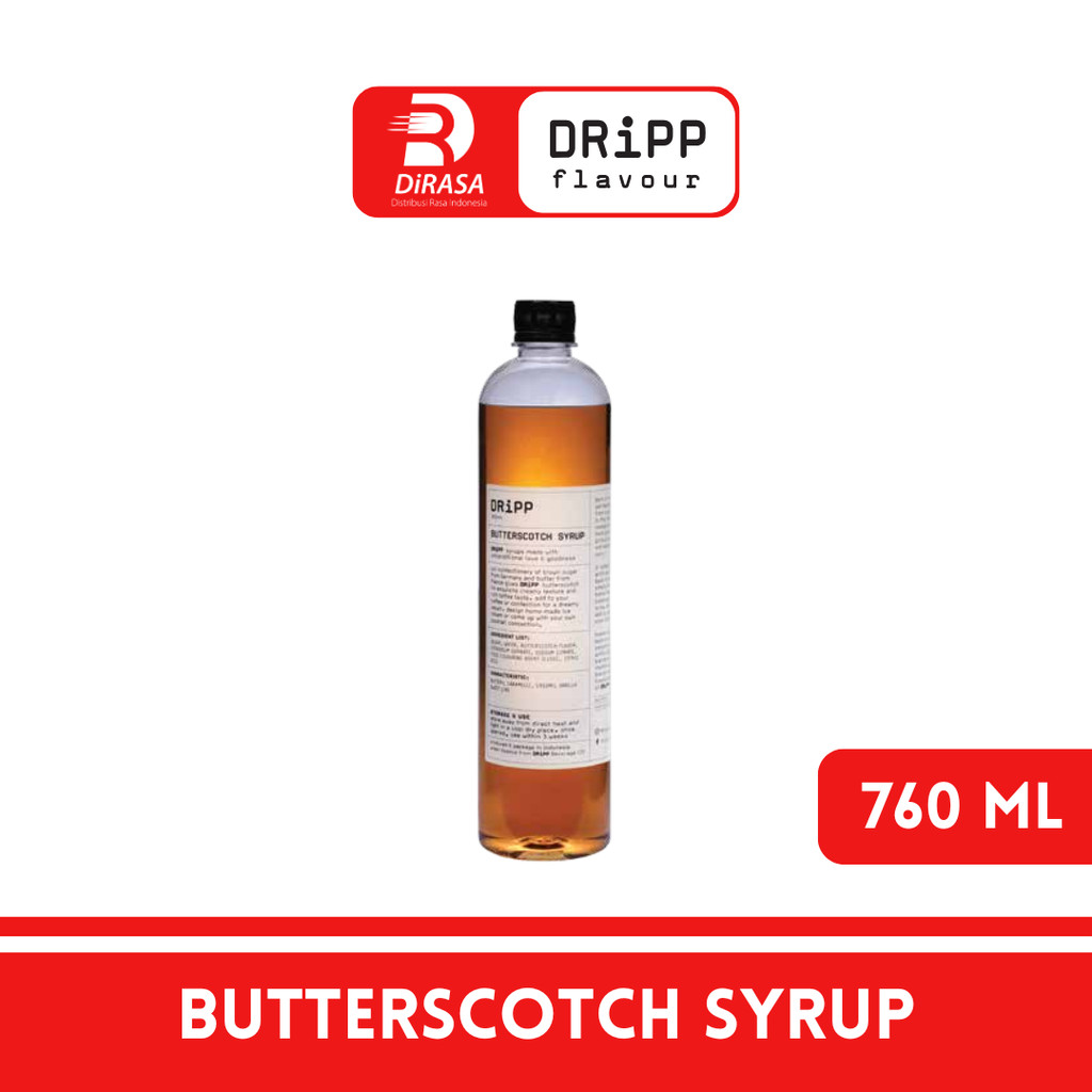 

DiRASA - DRiPP Butterscotch Gourmet Syrup 760 ML Untuk Bisnis HORECA/Barista/Bartender/Mixologist