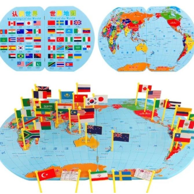 

BOOM SALE Mainan Anak Peta dan Bendera Dunia/MAP & FLAG KNOWLEDGE OF THE WORLD
