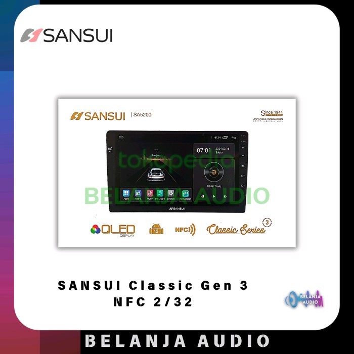 Head Unit Android Sansui Classic Gen 3 NFC 2/32 9 INCH