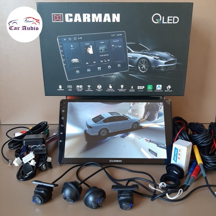 HEAD UNIT ANDROID 9 INCH CARMAN + 360 CAMERA ANDROID RAM 6/128 GB CARMAN QLED