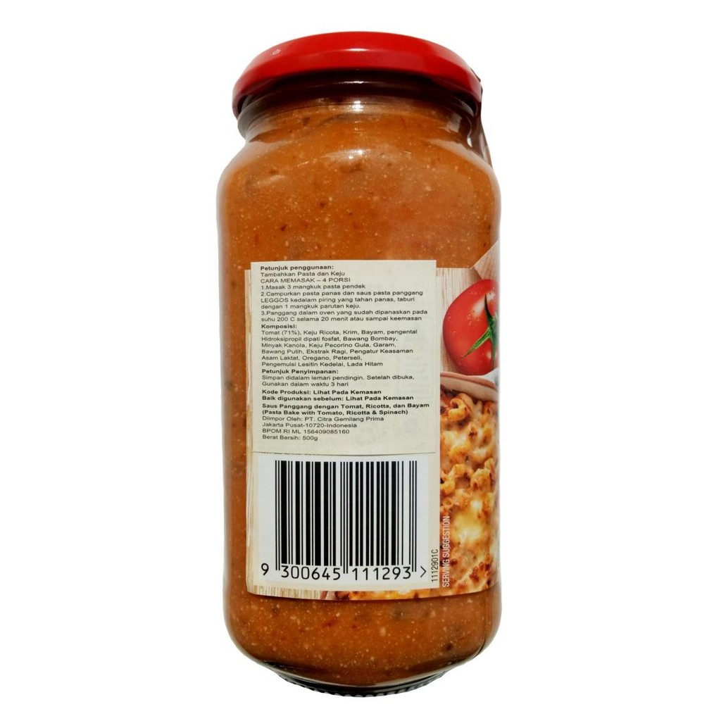 

LEGGOS TOMATO SPINACH RICOTTA 500 gr GLM