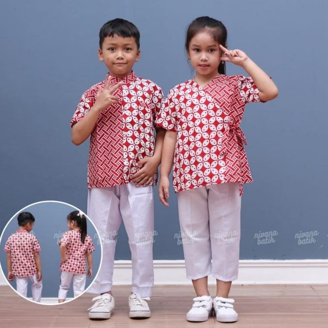 Terkini Atasan Batik Couple Kombinasi Bisa Kemeja Blus Perempuan Putih Anak Anak Kemko Koko Merah Be