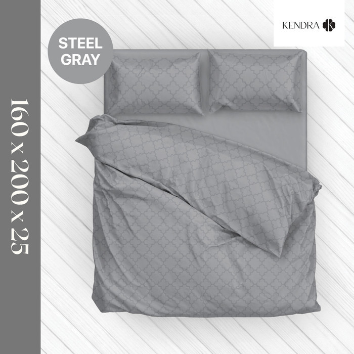 TERLARIS Kendra Sprei Set 200x200 / 180x200 / 160x200 Steel Gray - 160x200, T25 cm