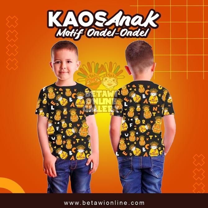 T-SHIRT ONDEL-ONDEL / KAOS MOTIF ONDEL ONDEL / KAOS ANAK GAMBAR ONDEL
