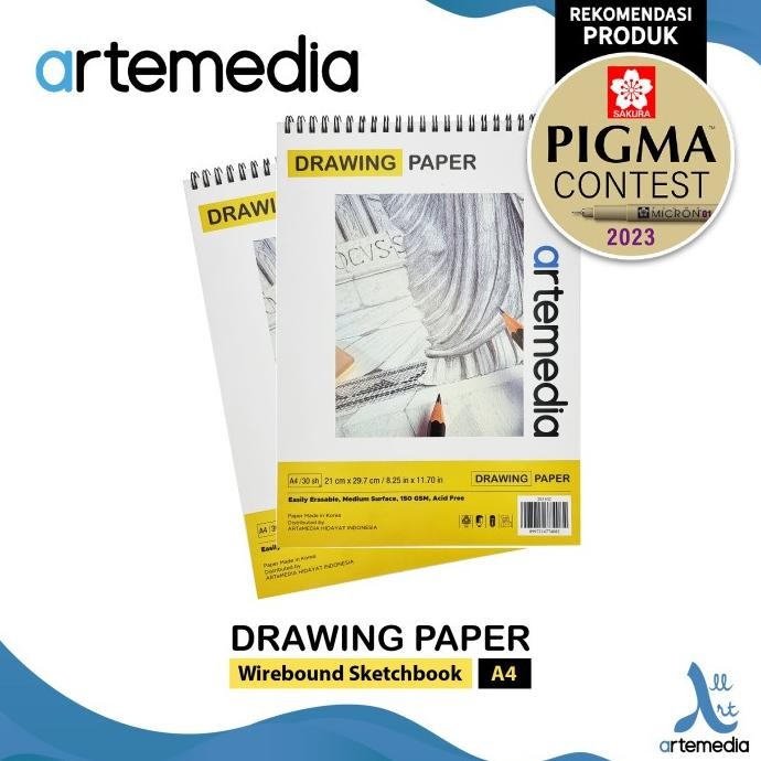 

BUKU SKETSA ARTEMEDIA DRAWING PAPER BOOK A4 WIRE BOUND SKETCHBOOK