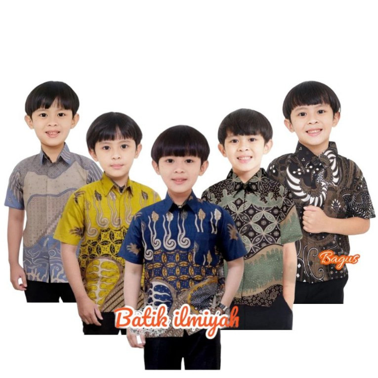 Setelan Baju Bayi & Anak Kemeja Batik Anak Laki Laki Usia 1 2 3 4 5 6 7 8 9 10 11 12 13 Tahun Motif