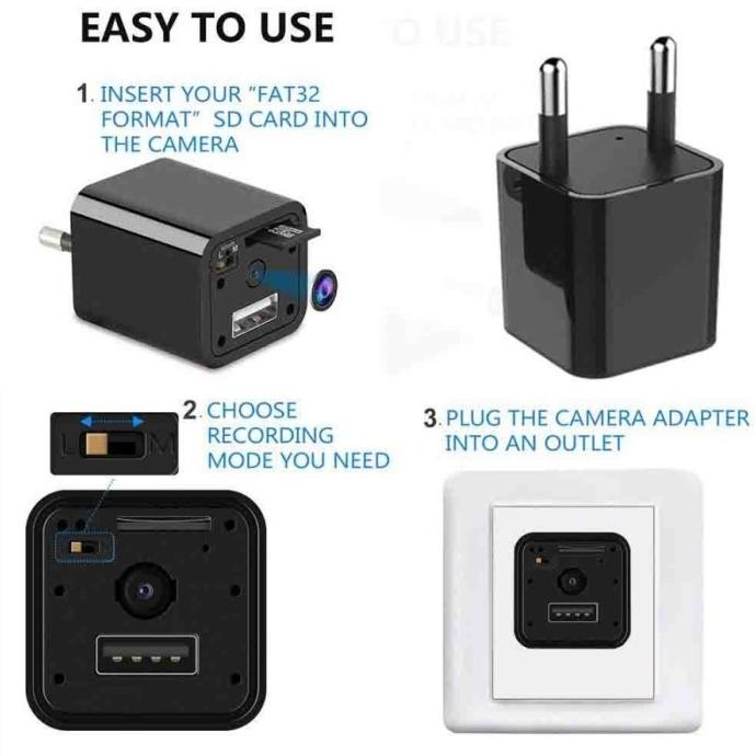 CCTV BENTUK CHARGER 1080P KAMERA PENGINTAI MINI TERSEMBUNYI HIDDEN CAM