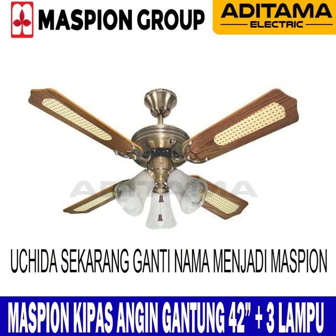 MASPION KIPAS ANGIN PLAFON GANTUNG 42INCH 3 LAMPU MCF-42 MCF42