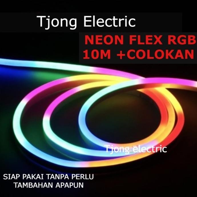 Lampu Neon Flex Rgb Running 10M Neon Flex 220V 10 Meter Flexible Sign Original Terlaris