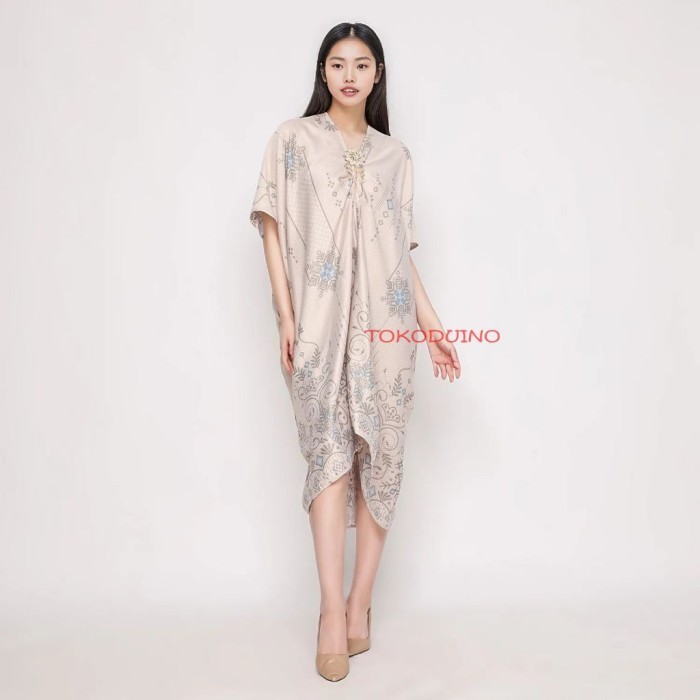 Kaftan TD141 KAFTAN BATIK SATIN KAFTAN BATIK SATIN KAFTAN LEBARAN BROSS - 141_CBP_CREAM modern satin
