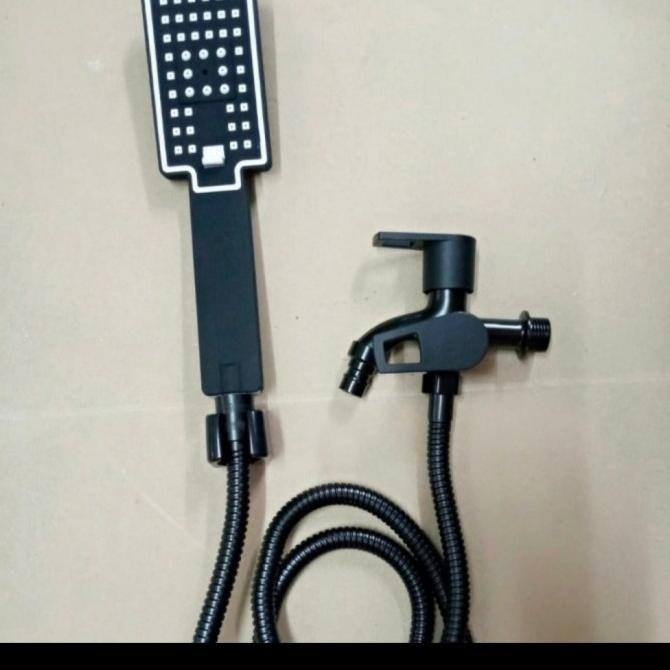 

PROMO KRAN CABANG LENGKAP+SELANG SHOWER BLACK