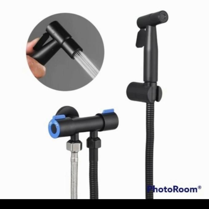 

PROMO PAKET JET SHOWER HITAM STAINLES DAN STOP KRAN 2 PUTARAN