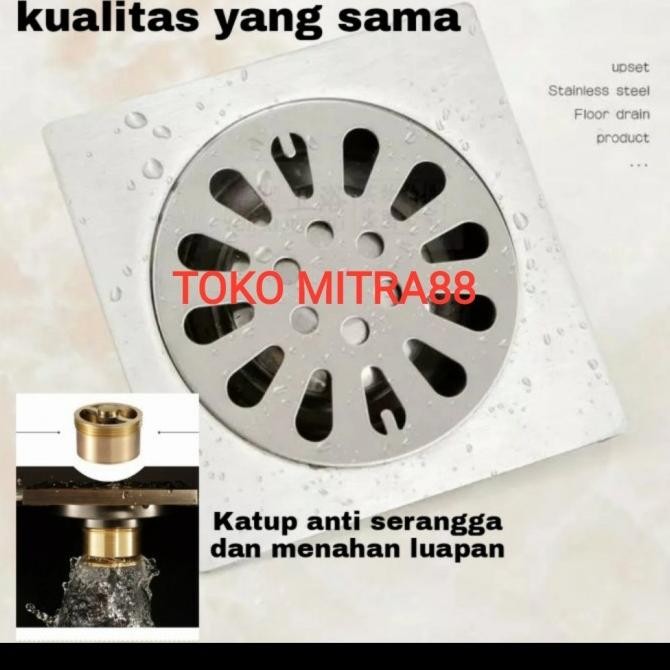 

PROMO FLOR DRAIN STAINLES SUS 304 SARINGAN KAMAR MANDI ANTI SERANGGA