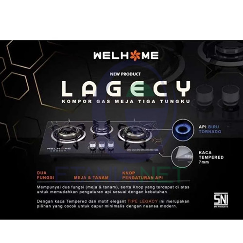 WELHOME LAGECY 3 TUNGKU Kompor Tanam Kompor Meja