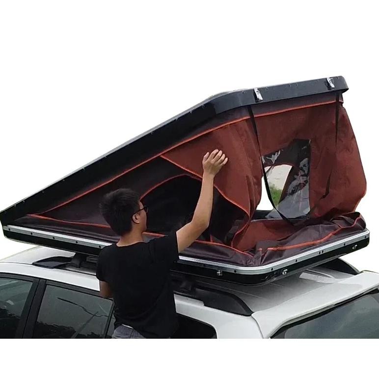 folding waterproof awnings camping rack triangle roof top tent pick up hard shell car roof top tent