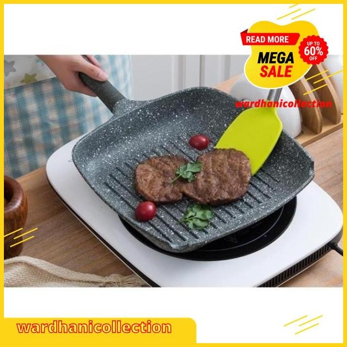 GRILL PAN GRANITE 28CM WAJAN PANGGANG MARBLE UAKEEN GERMANY VK-213 BEBAS ONGKIR 