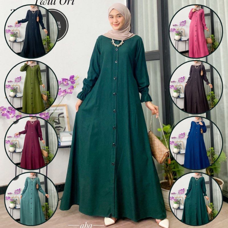 Dres Syari Kondangan Dress Jumbo Muslimah Elegan Baju Perempuan Gamis Ghamis Terbaru Maxy Baju Gamiz