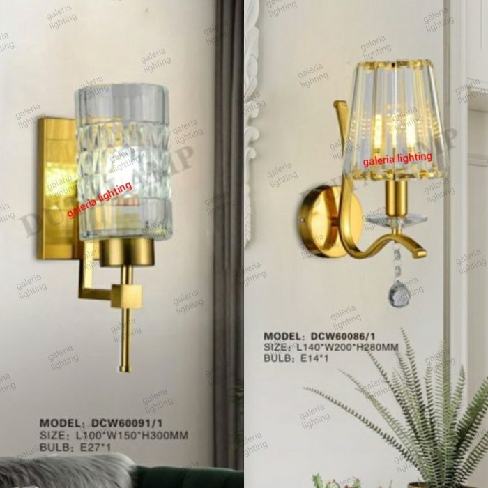 Lampu dinding minimalis ruang tamu/ruang tidur E27 gold