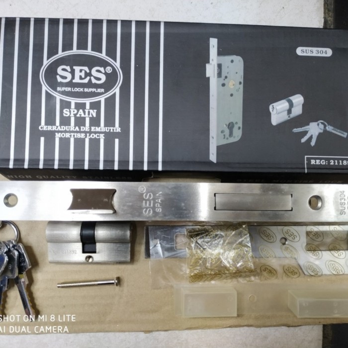 Body Kunci Pintu Kayu Swing Lidah SES Original Spain Set Komplit