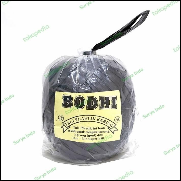 

Tali Rafia Hitam 500 Gram Gulungan Bodhi - Tali Plastik Kering Hitam