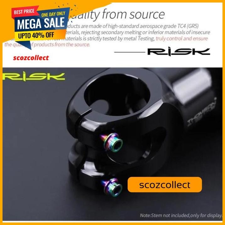 RISK TITANIUM BAUT STEM ULTRALIGHT SL M5 X 18 BOLT SEPEDA MTB ROADBIKE - BAUT STEM SEPEDA SERI RINGA