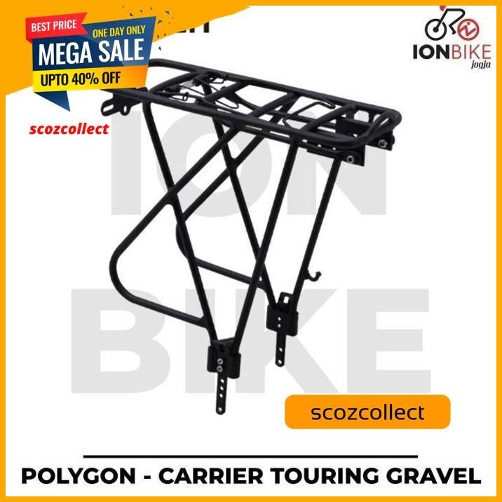 BAGASI TOURING BELAKANG POLYGON ALLOY FOR BEND HEIST PATH BLACK PANNIER CARRIER RAK RACK SEPEDA MTB 