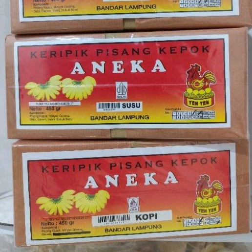 

Terlaris Aneka keripik pisang kepok coklat varian kardus netto 450g oleh oleh khas lampung
