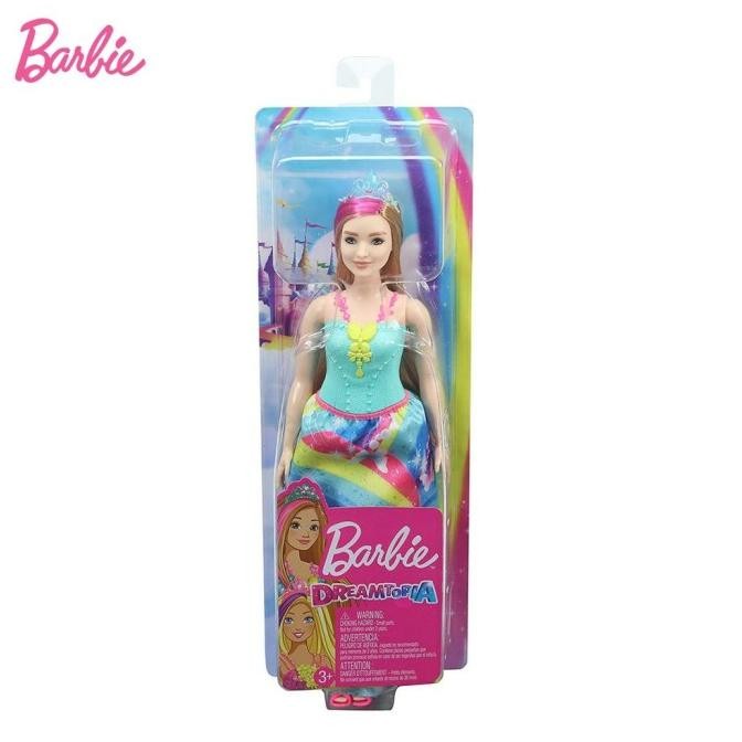 Barbie Princess Curvy Doll Blonde with Pink Hairstreak