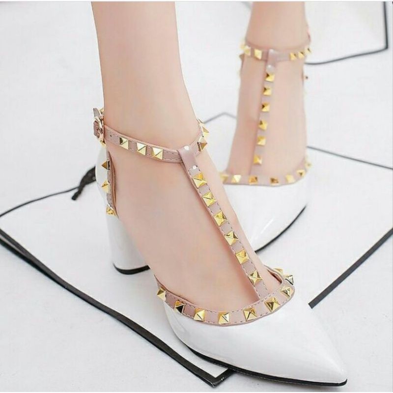 Sandal Heels Wanita Hak Kaca High Hells Kantor Hayheels Gaya Baru Sandal Jinjit Hak Kecil Hak Tahu H