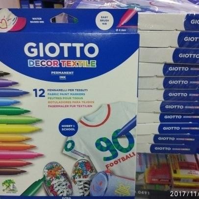 

Spidol Permanen Khusus Kain Giotto 12 Warna / Decor Textile Spidol
