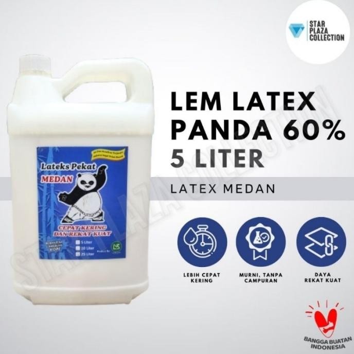 Promo Lem Latex Cair Panda Medan / Lem Latek Soluna Murni  Lem Lateks Serbaguna untuk untuk Busa / K