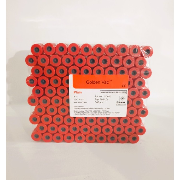 Sale Tabung Darah Vacutainer Plain 3Ml Merah/ Vacuum Blood Collection Tube