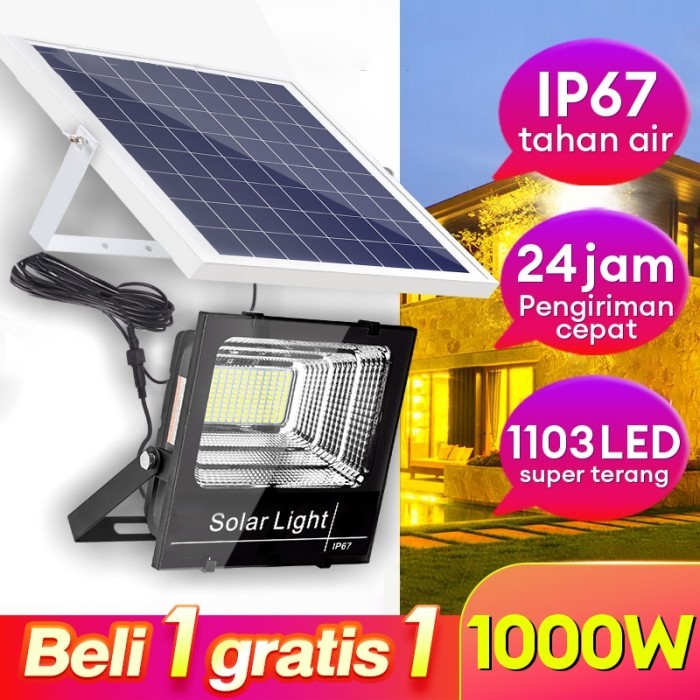TERBARU lampu tenaga surya outdoor otomatis nyala 1000W lampu sorot LED Garansi 10 tahun beli 1