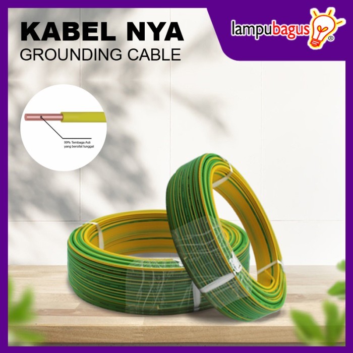 EKSLUSIF Kabel Listrik NYA 50 Yard Kabel gronding Tembaga Asli