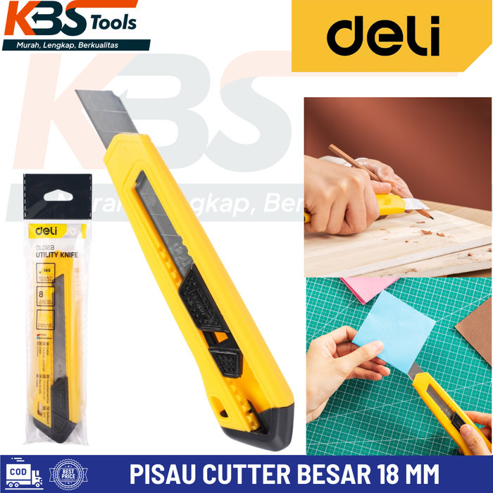 

monggo] Pisau Cutter Besar 18 mm DELI - Kater Pemotong DELI