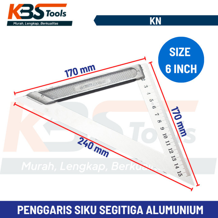 ] Penggaris Siku Segitiga Aluminium - Siku Tukang Multifungsi KN