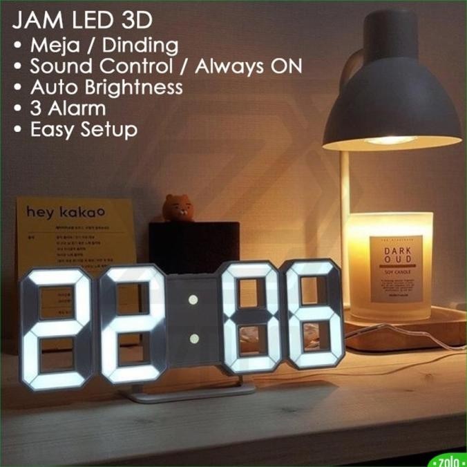 

[zolo] Jam Meja LED 3D / Jam Dinding Digital Angka Modern Minimalis B77S