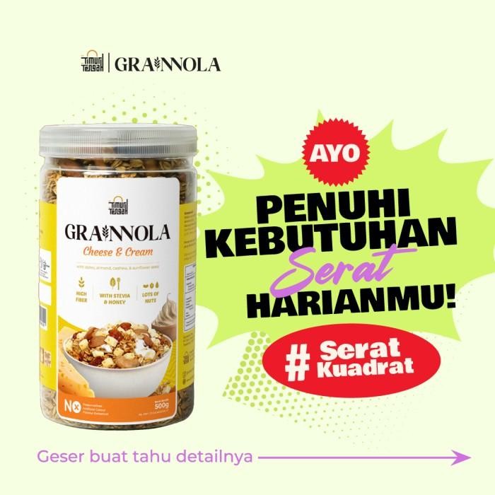 

Timur Tengah Grainnola Cheese & Cream 500 Gr Granola Cemilan Sehat , Oatmeal With Almond & Mete, Sereal Sarapan Sehat Rendah Kalori