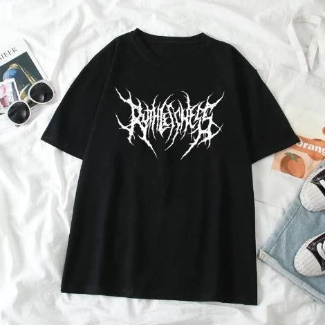 Terbaru Kaos Distro Pria Motif Tulisan Metal Baju Kaos Distro Cowok Warna Hitam Premium Terbaru