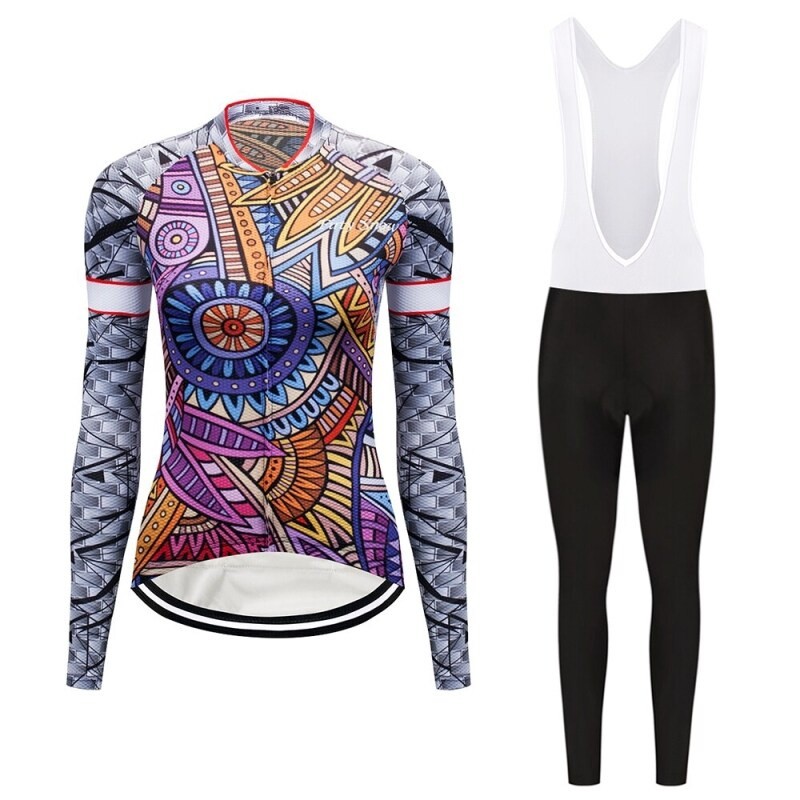 【】 Olahraga Wanita Bersepeda Jersey Lengan Panjang Balap Olahraga MTB Sepeda Jersey Bersepeda Kemeja