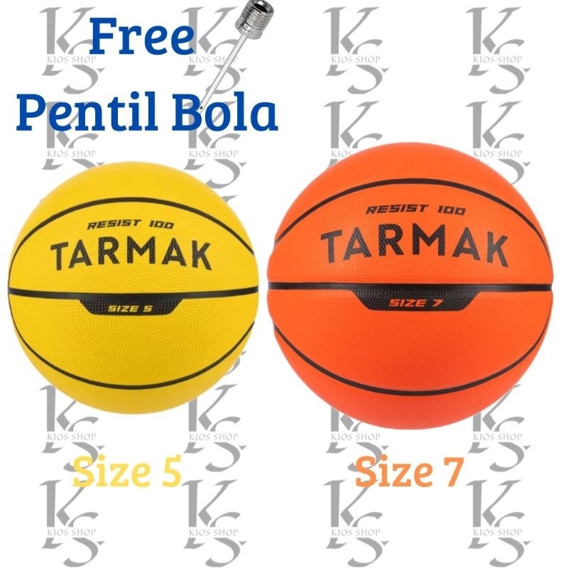 BOLA OLAHRAGA  Bola Basket Tarmak Size 5 & 7 - Yellow/Orange