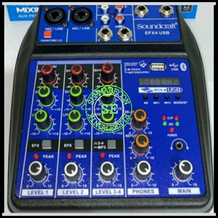 TERBARU MIXER SOUNDCRAFT EFX 4 BLUETOOTH 4 CHANNEL 
