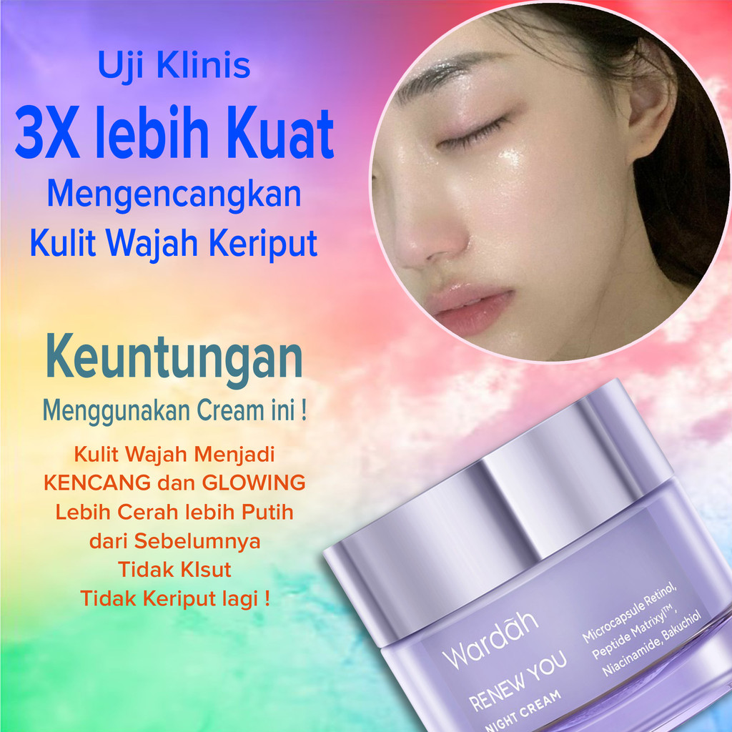 Cream GLOWING Wajah TERLARIS cream malam pemutih wajah pengencang wajah cegah kulit wajah kisut Menj
