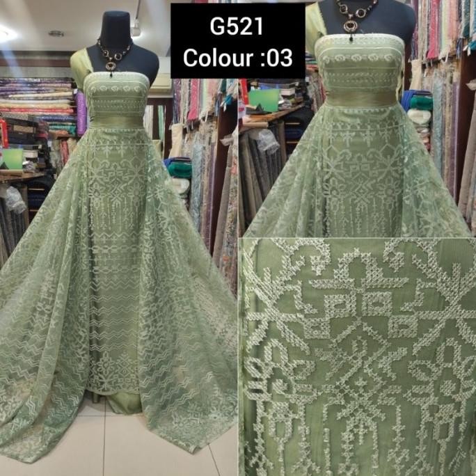 favorit] Kain Tile Brokat Etnik Sapto 6521 Silver-sage