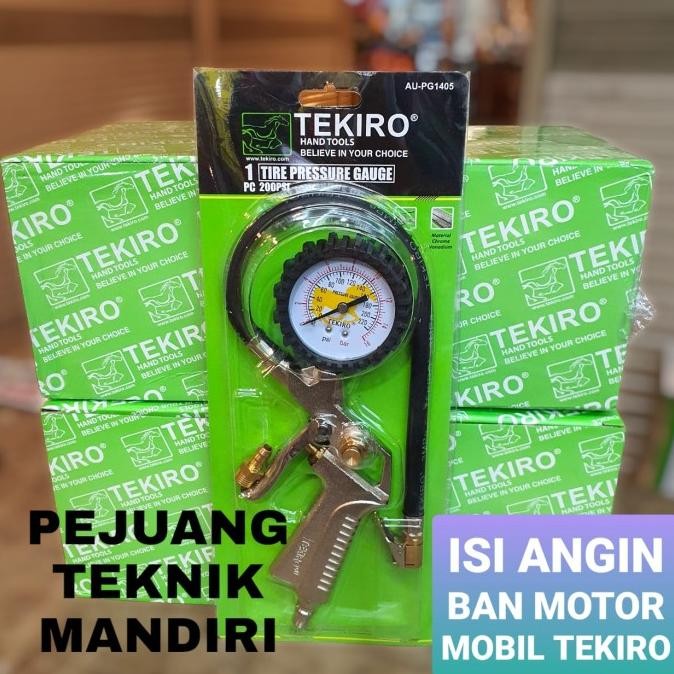 Inflator 3 In 1 Tekiro Alat Ukur Isi Tekanan Angin Ban Motor Mobil Original Dan Terpercaya