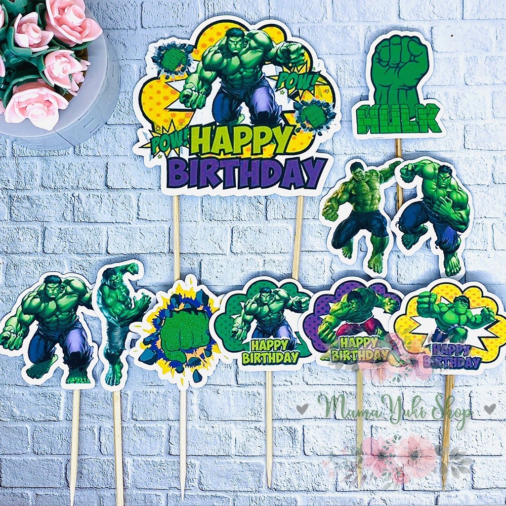 Topper Cake Hiasan Kue Ulang Tahun Anak HULK
