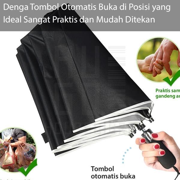 Hugo Payung Lipat Golf Bear Mewah Jumbo Otomati Polo Lipat Dua