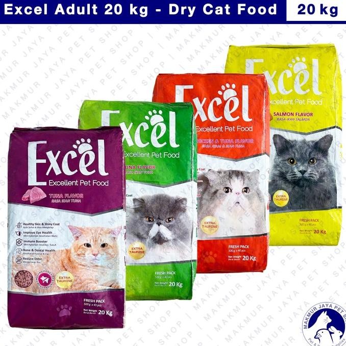 

EXCEL ADULT CAT FOOD TUNA SALMON 20 KG / MAKANAN KUCING 20KG ORIGINAL